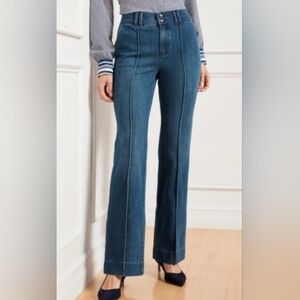 Talbots Flared Pintuck Denim Jeans